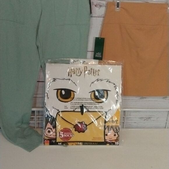 NWT: "Wild Fable" "Wizarding World"woman's skirt & stretch pants & box of socks - Picture 1 of 13